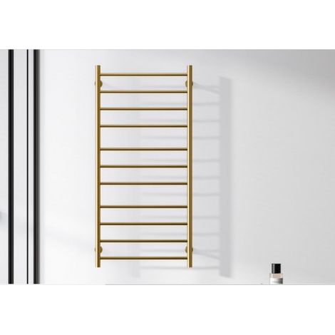 Radiateur sèche-serviette électrique TRUMPET doré H. 100 cm (1/3)