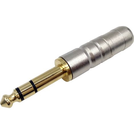 TRU COMPONENTS 1409075 Klinken-Steckverbinder 6.35 mm Stecker, gerade Polzahl: 3 Stereo Silber 1 St.