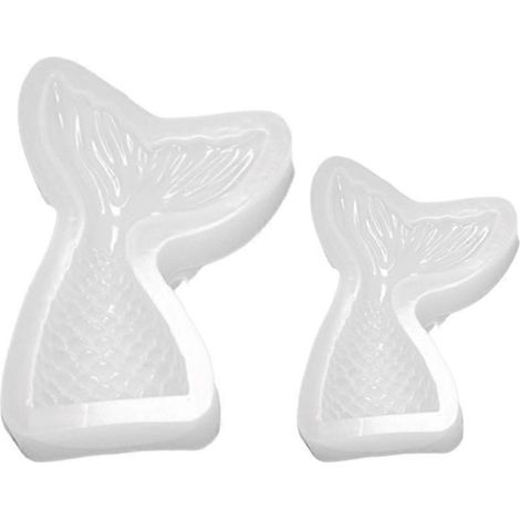 Moules à bonbons en silicone en forme de queue de sirène, à faire soi-même, adaptés à la cuisine, lot de 2, couleur cristal océan. (1/5)