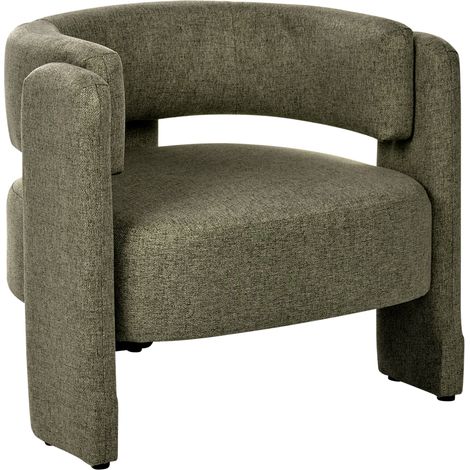 Sillón de tela con respaldo curvo sillón decorativo estilo escandinavo moderno verde Maggeby