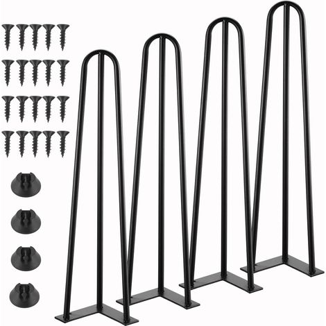 4 pieds de table à cheveux de 45 cm, 3 barres de fourche, pieds de table basse pour travaux manuels, pieds de meubles en métal robuste, pieds de meubles, pieds réglables interchangeables (1/5)