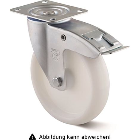 Rollcart Polyamid- Lenkrolle mit Doppelstop Ø80x35mm 150kg Tragkraft