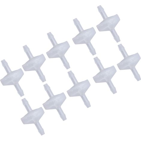 10 clapets anti-retour à embout cannelé, membrane en plastique PP résistant à l'ozone, vanne d'arrêt d'eau unidirectionnelle 3 mm translucide (1/5)