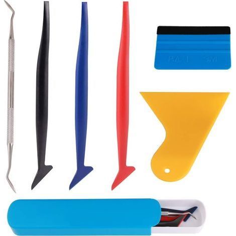 6 dans 1 Car Wrapping kit, Squeegee avec Feutre Micro-Fibre, Micro Raclette Set d'outil d'emballage de Vinyle avec Dureté Différente equipé de grattoir pour l'installation de Film de Teinte (1/5)