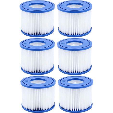 Les cartouches de piscine en paquet de 6 pour les filtres de pompe Bestway VI sont compatibles avec le Lay-Z-Spa Miami.-AquaForge (1/4)