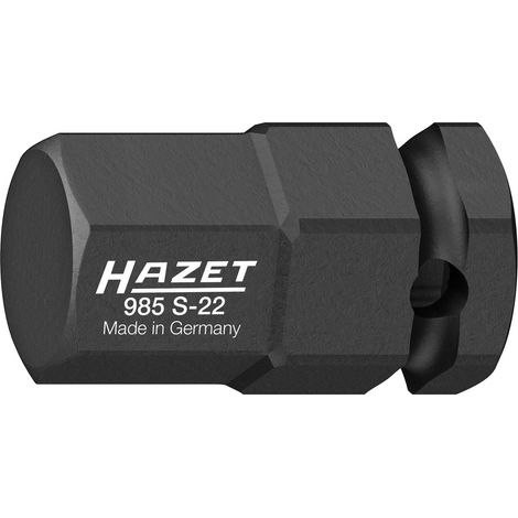 Hazet Schlag-Maschinenschrauber Schraubendreher-Steckschlüsseleinsatz 985S-22, 1/2 (12,5 mm) Vierkant hohl, 24 mm Außen-Sechskant, Innen Sechskant Pr (1/5)