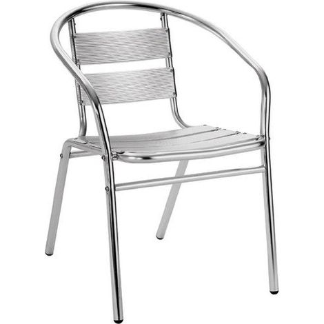 Coffee Time Gartenstuhl aus grauem Aluminium Sans marque