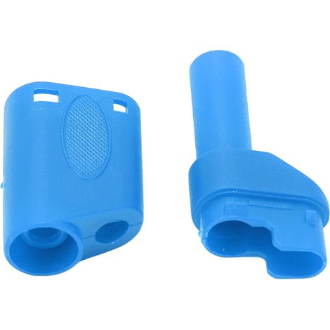 Lot de 10 fiches bananes isolées de sécurité 22.160 4 mm avec boîtier pour tests électroniques (bleu). (1/5)