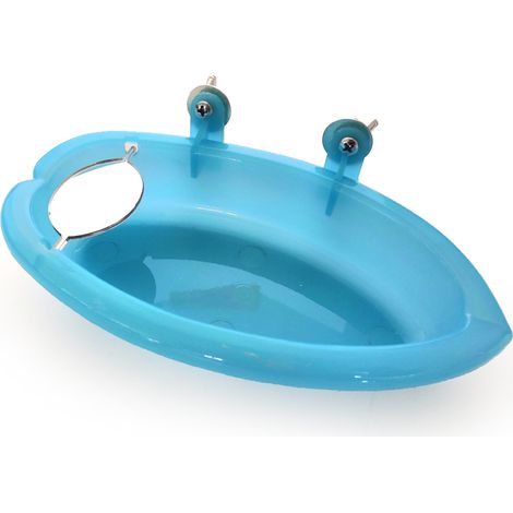 Baignoire pour perroquet, baignoire pour perroquet avec miroir pour animaux, accessoires pour cage à oiseaux (1/5)