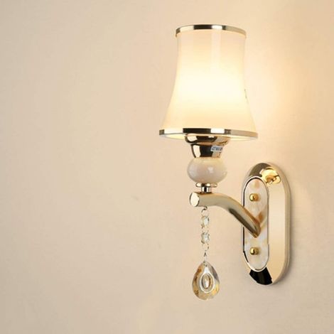 Europäische minimalistische Kristall-Pendelleuchte für Flur, Esszimmer, Wohnzimmer, Schlafzimmer, Bett, 19 × 33 cm, warmes, goldenes Licht, geschmackvoll (1/5)