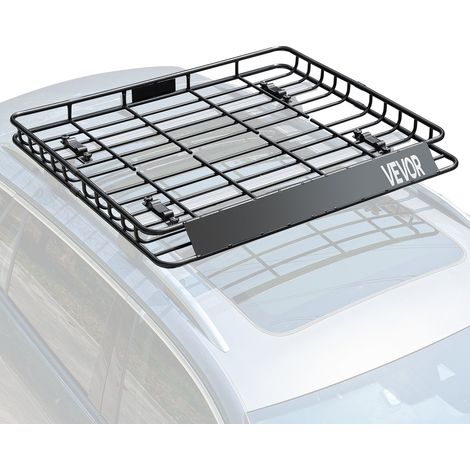 Porte-bagage pour voiture 1095 x 1270 x 105 mm, galerie de toit universel, en acier allié antirouille, panier avec capacité de charge maximale de 68 kg, clôture de 10,4 cm et pare-vent, pour SUV (1/5)