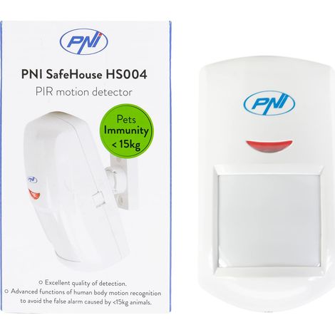 Sensore PIR senza fili PNI SafeHouse HS004 Immunità agli animali domestici (max. 15 kg) per sistemi di allarme di sicurezza