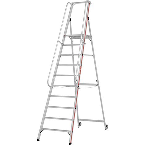 Escabeau 10 marches - Hauteur max. de travail 4.35m - 8081/10 (1/5)