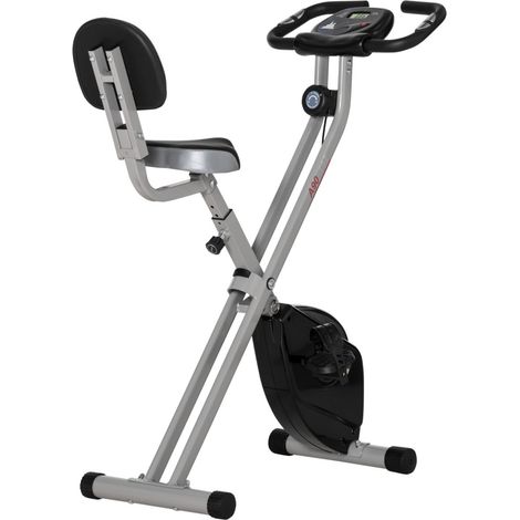 Vélo couchette d'appartement 8 niveaux magnétique, hauteur et cadre acier ajustable, noir-gris, 97 x 43 x 109 cm (1/4)