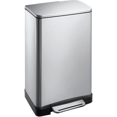 EKO - Poubelle à pédale E-Cube 30 litres - Stainless steel Plastic - inox mat (1/2)