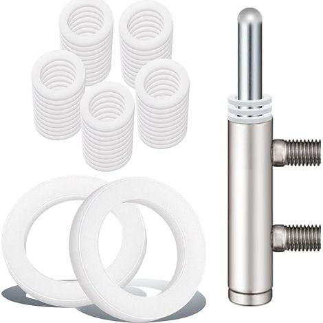 Lot de 50 rondelles de charnière de porte en plastique - 10,2 mm x 15 mm - Charnière plate en nylon pour porte de portail extérieur - 1 mm (25 pièces) et 2 mm (blanc) (1/5)