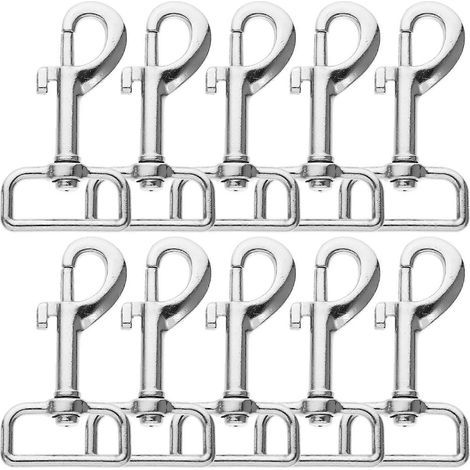 Lot de 10 mousquetons robustes pour laisses de chien, porte-clés pour animaux de compagnie (1/5)