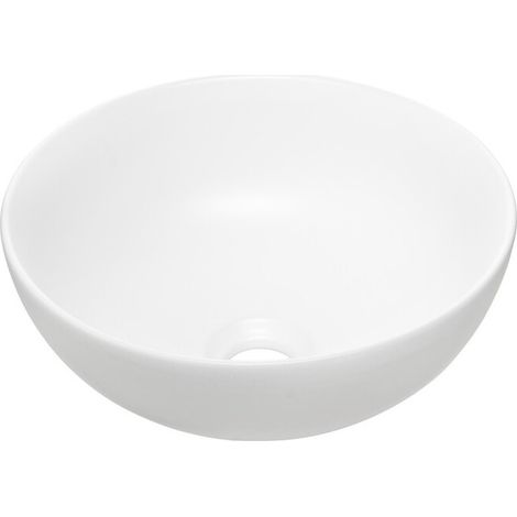 Rundes Aufsatzwaschbecken 32 cm mattweiß aus Keramik