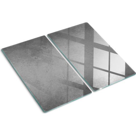 Planche de cuisine, couvre plaque, verre planche découper, verre trempé – 2 x 30 x 52 cm - Béton (1/5)