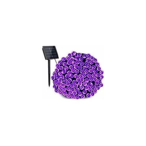 Guirlande Lumineuse de Noël Violette Énergie Solaire 22M 200 LED Étanche - Décorations Extérieures pour Jardin, Patio, Cour, Arbres de Noël (1/4)