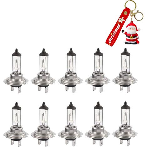 10pcs H7 12V 55W ampoules super lumineuses ampoule halogène xénon longue durée de vie pour feu de croisement feux de route - Bluedeer
