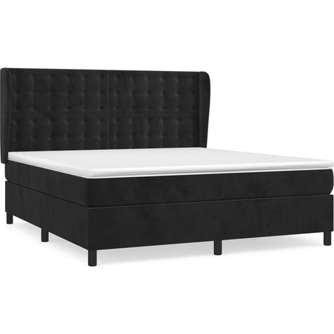 Maison Exclusive - Boxspringbett mit Matratze Schwarz 160x200 cm