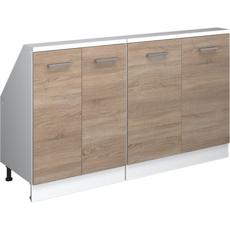 Dachschrägenschrank-Set Rion, Sonoma/Weiß, 2er Set, Vicco
