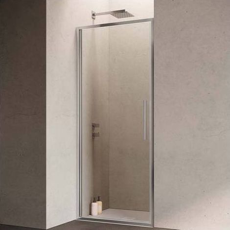 PORTA DOCCIA UN'ANTA BATTENTE CRISTALLO 6 MM  HEXA Misura: cm 67-71 P.Cromo V.Trasparente