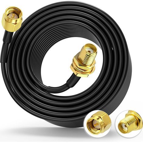 SMA Extension Cable, Double Shielded ALSR100, 50 Ohms, Low Loss, For 4G GPS WiFi Router Antenna (1/5)