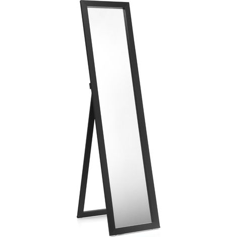 Specchio a bilico da terra 155 x 37 x 50 cm con funzione 3 in 1 stile scandinavo MDF nero 200013313