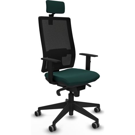 Horna sincro malla negra similpiel verde botella brazos 1D base piramidal cabecero 2D ruedas 65mm engomadas (1/5)