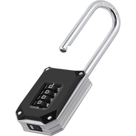 Gotrays – Cadenas à combinaison 4 chiffres – Anse longue 57 mm – Gros chiffres blancs – Protection contre réenclenchement – Pour casiers et armoires