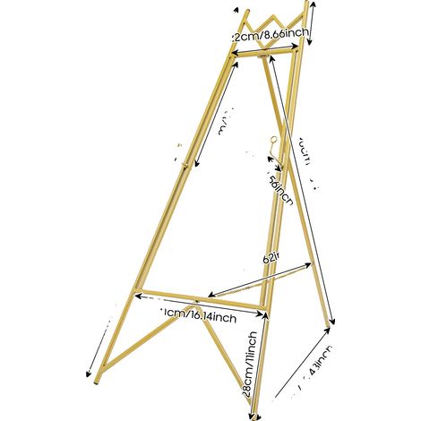 Soporte de presentación, diseño ajustable y robusto, ideal para eventos, color oro. (1/2)