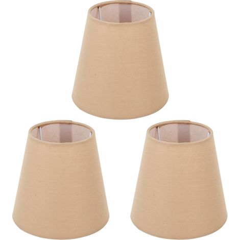 Lot de 3 abat-jour en tissu innovants E14, type intervention, style moderne, avec cache-poussière pour lampe de chevet, couleur kaki.