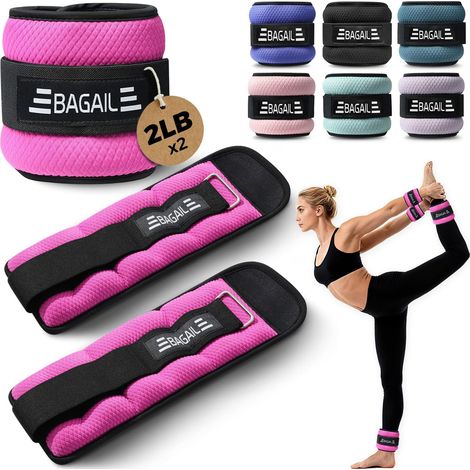 Poids de cheville et de poignet pour femmes et hommes, 0,23-2,27 kg par bande, design épuré, ajustement sécurisé, pour marche, course, fitness à domicile et physiothérapie (1/5)