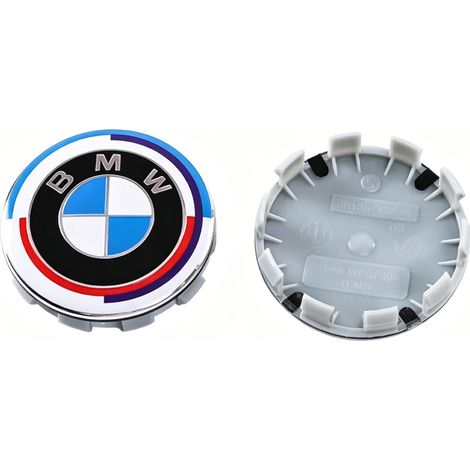 Lot de 4 Cache-Moyeux de Roue 68 mm pour Série 1 3 5 7 X1 X3 X4 X5 X6, Centre de Jante Automobile Édition Anniversaire, Enjoliveur de Roue, 4 Pièces Multicolore (1/3)