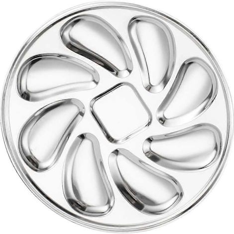 Plateau à huîtres, plateaux de service à huîtres, plateau à huîtres en acier inoxydable, coquille d'huître (1/5)