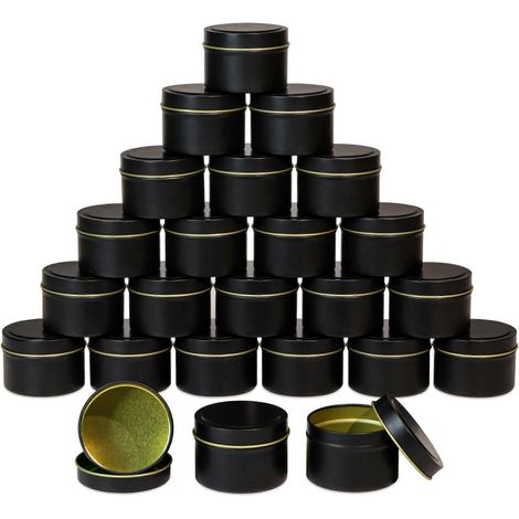 Boîtes à bougies (lot de 24), 128 g, contenants et pots pour la fabrication de bougies. (1/5)