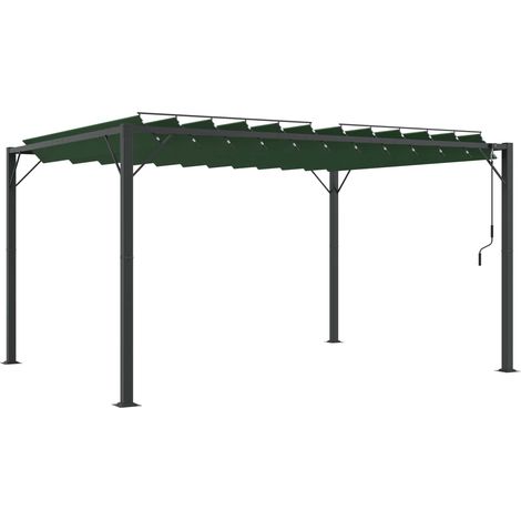 Gazebo mit Lamellen-Dach 3 x 4 x 2,14 m Grün vidaXL