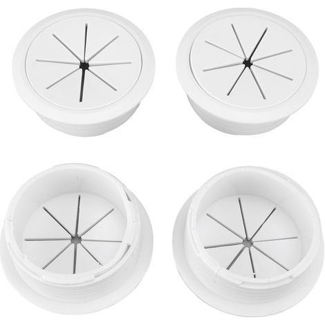 Cache-fil TV pour mur, cordon de 2 à 3/8 pouces, trou de 60 mm, kit de gestion des câbles comprenant 4 passages, 1 fixation pour perceuse à scie, 10 attaches (1/5)