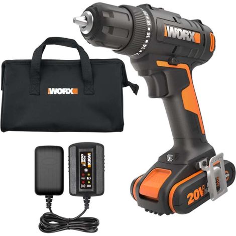 WORX WX100 Bohrmaschine/Schrauber mit 2,0 Ah Akku und Standard-Ladegerät (1/5)
