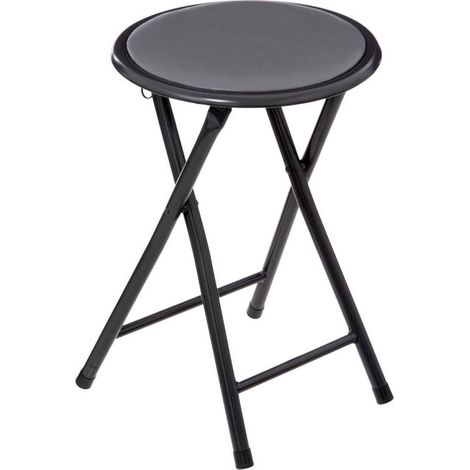 5Five Simply Smart – Tabouret pliant 45cm gris – Acier et PVC – Pliable et léger – Design déco moderne