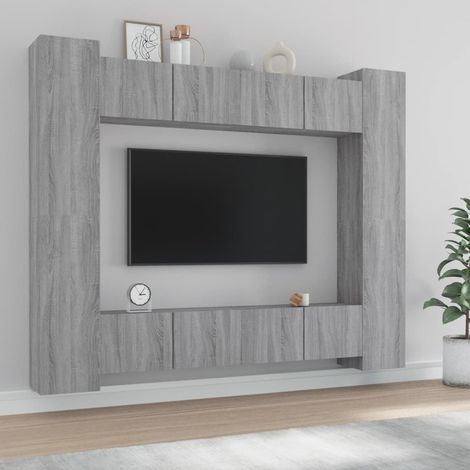 8 Piece TV Cabinet Set Grey Sonoma Engineered Wood vidaXL (1/5)