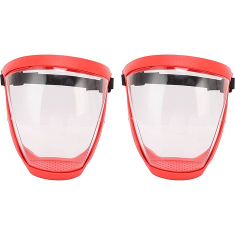 Lot de 2 masques de protection anti-poussière avec élastique de sécurité, réutilisables, avec filtres et coussinets en coton, transparents, pour enfants, rouges et blancs. (1/5)