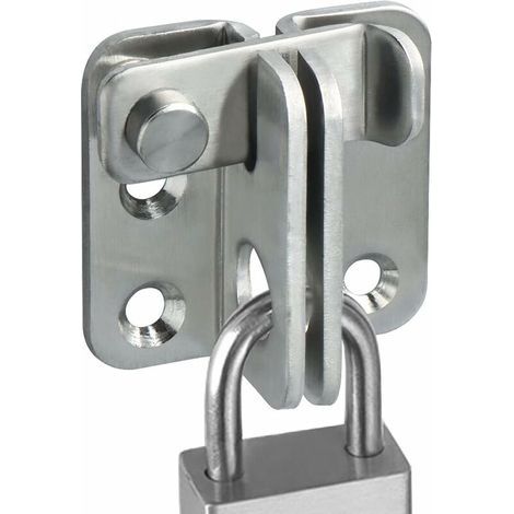 Verrou de porte coulissante en acier inoxydable brossé – Loquet de sécurité 55mm x 45mm – Résistant aux rayures – Pour portes et fenêtres - EMS3001-B (1/5)