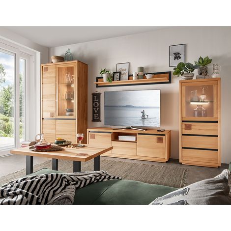 Wohnzimmer Komplett Set 5-teilig modern in massiver Buche WINCHESTER-69 (1/5)