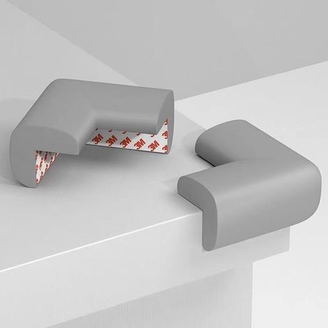 Protections d'angles pour meubles – Lot de 8 cache-angles en mousse souple gris, anti-chocs et sécurisés pour bébés, adhésif renforcé (1/3)