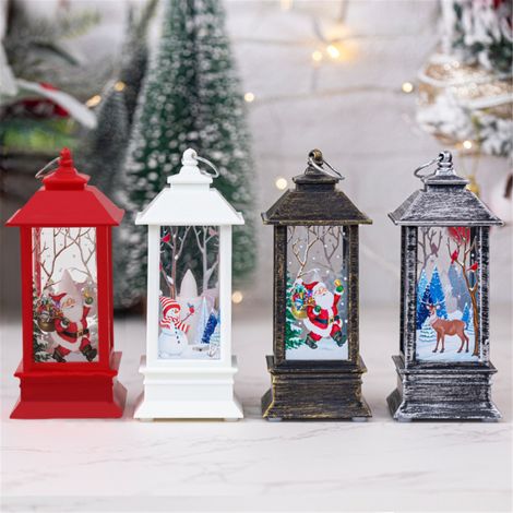 Lampe de Noël en forme de vent, bougeoir, veilleuse, décoration de bonhomme de neige, veilleuse de table, 4 pièces (1/5)