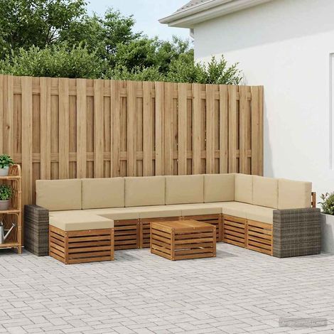 Teenpull – Outdoor-Sofagarnitur 9 Stk. Natur und Beige (1/5)
