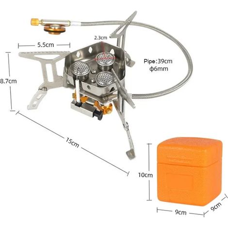 Nouveauté : Réchaud de camping portable à trois brûleurs, coupe-vent, pliable et portable. (1/5)